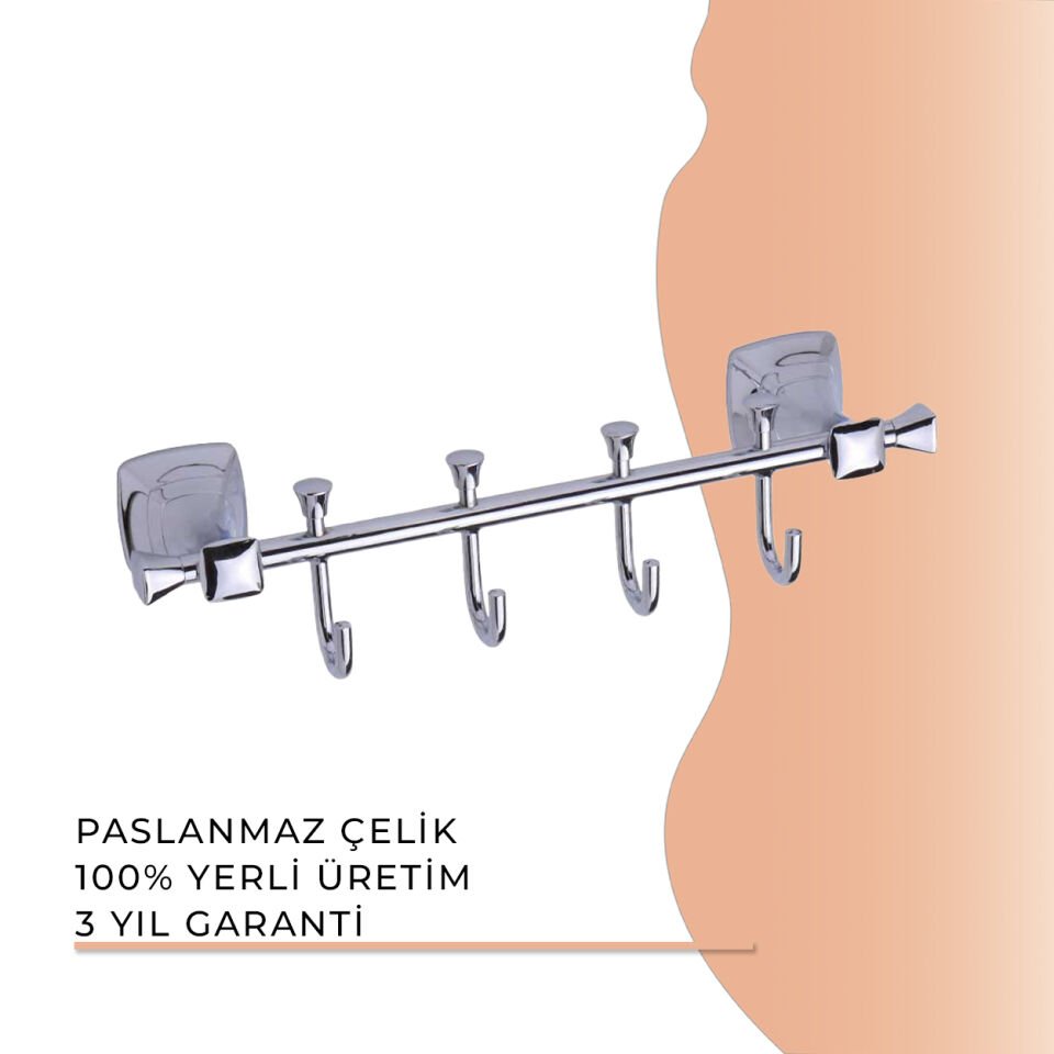 BANYOLİA - Duxxa Eiffel Beşli Set Askılık Krom (A.1429)