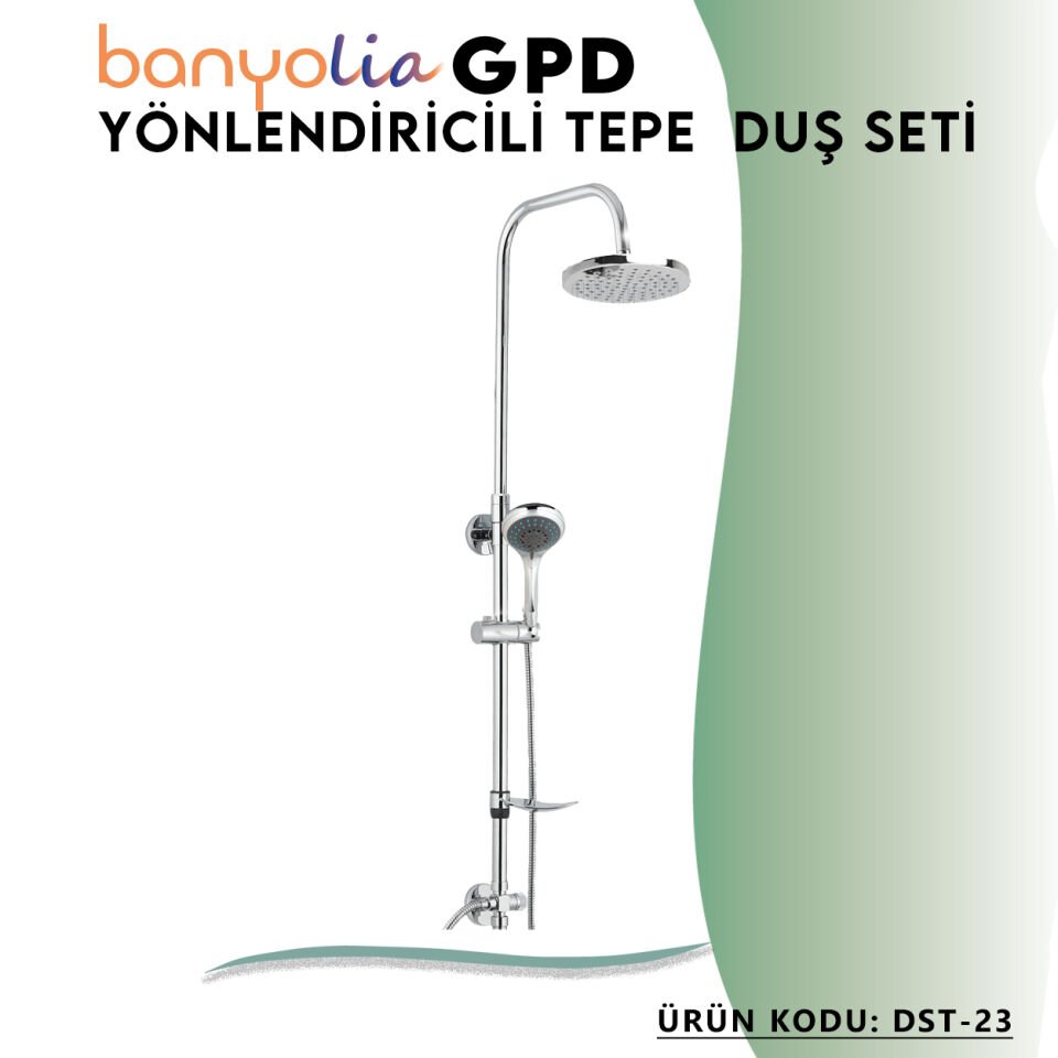 BANYOLİA - GPD Duş Seti (5 Fonksiyonlu El Duşu +Ø250)  (DST23)