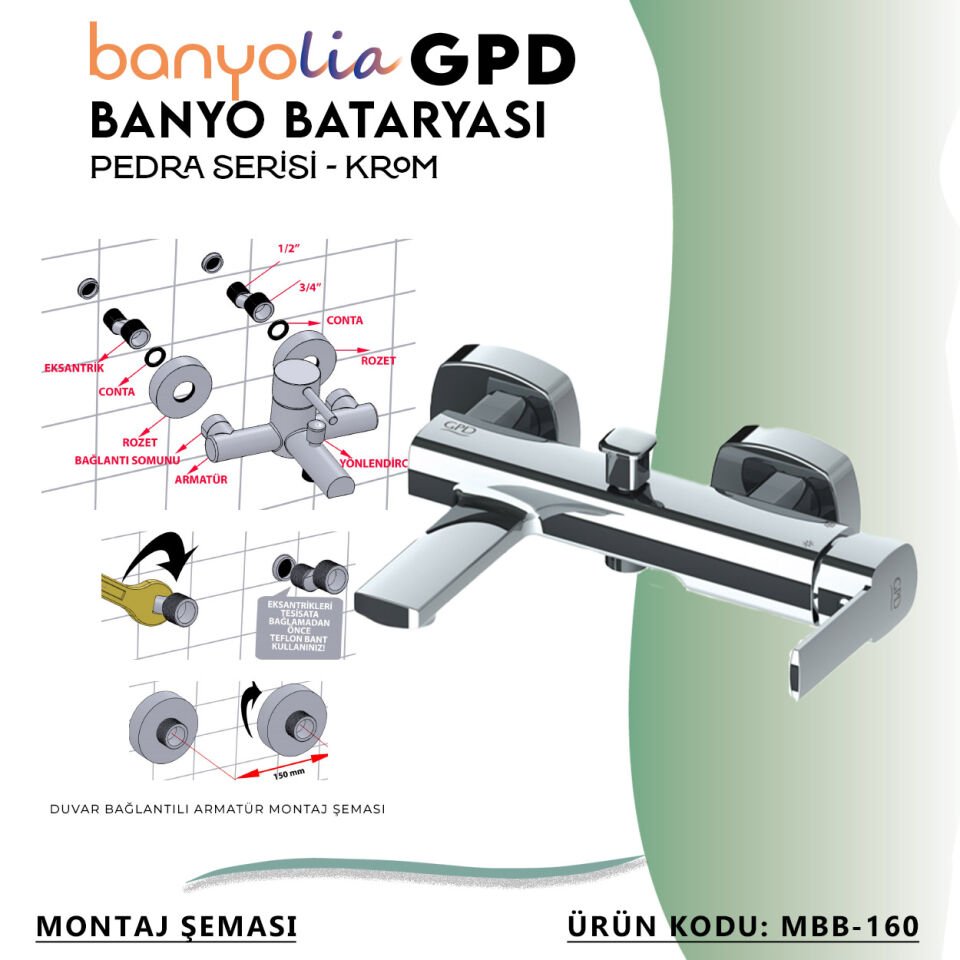 BANYOLİA - GPD Pedra Banyo Bataryası  (MBB160)