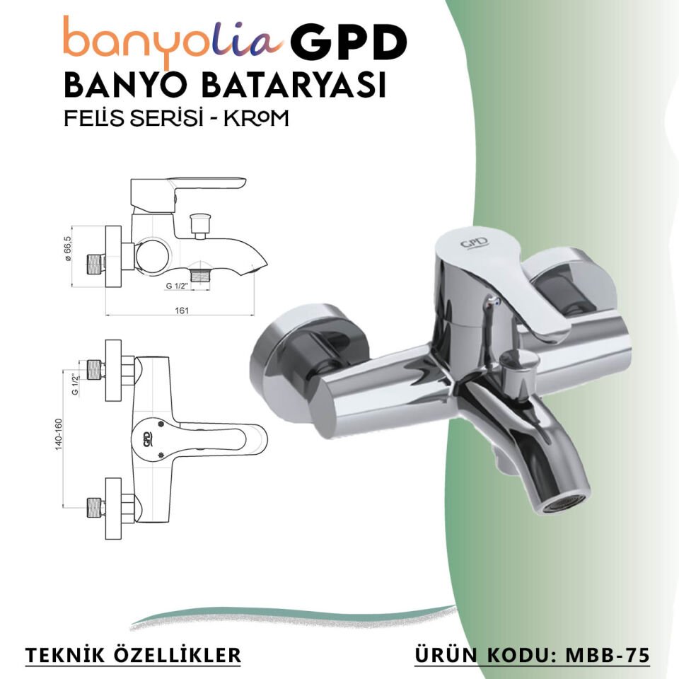 BANYOLİA - GPD Felis Banyo Bataryası  (MBB75)