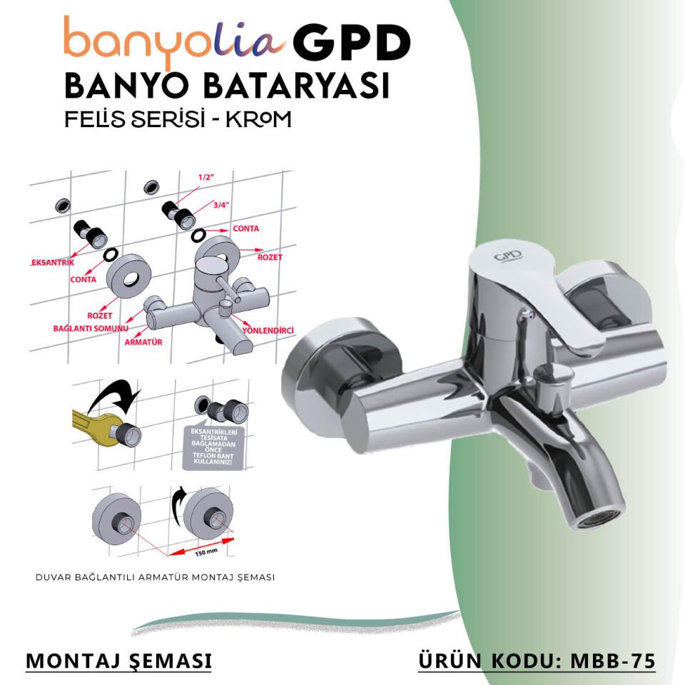 BANYOLİA - GPD Felis Banyo Bataryası  (MBB75)