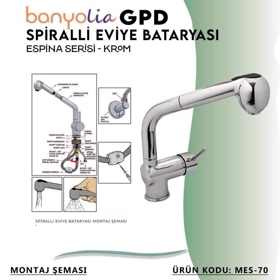 BANYOLİA - GPD Espina Spiralli Eviye Bataryası  (MES70)
