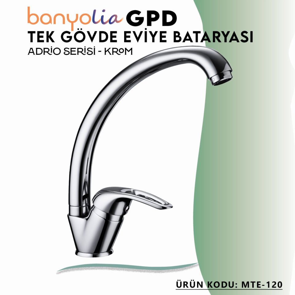 BANYOLİA - GPD Adrio Tek Gövde Eviye Bataryası  (MTE120)