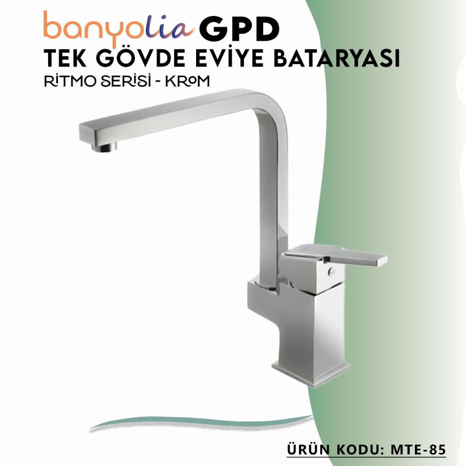 BANYOLİA - GPD Ritmo Tek Gövde Eviye Bataryası  (MTE85)