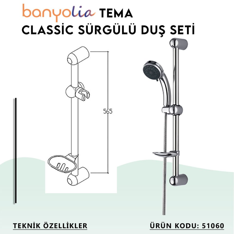 BANYOLİA - TEMA Classic Sürgülü Duş Seti (51060)