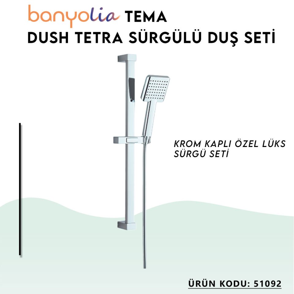 BANYOLİA - TEMA Dush Tetra Sürgülü Duş Seti (51092)