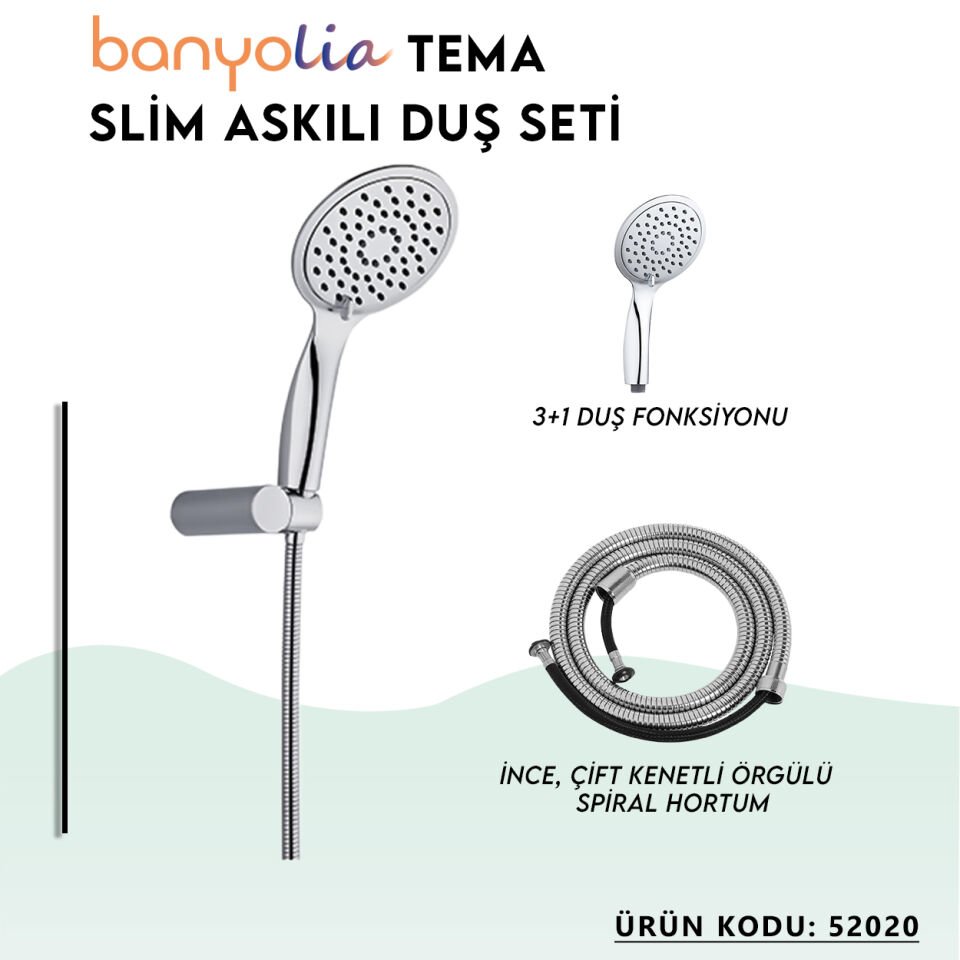 BANYOLİA - TEMA Slim Askılı Duş Seti (52020)