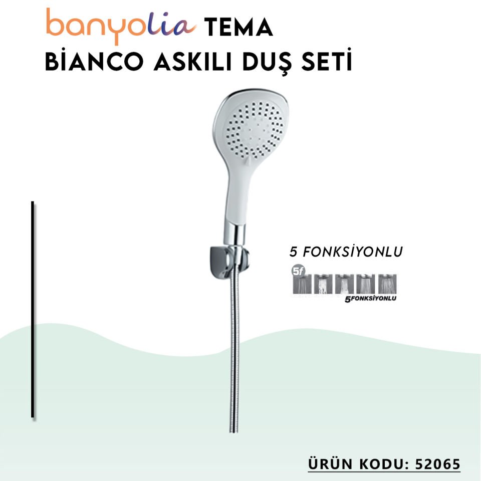 BANYOLİA - TEMA Bianco Askılı Duş Seti (52065)