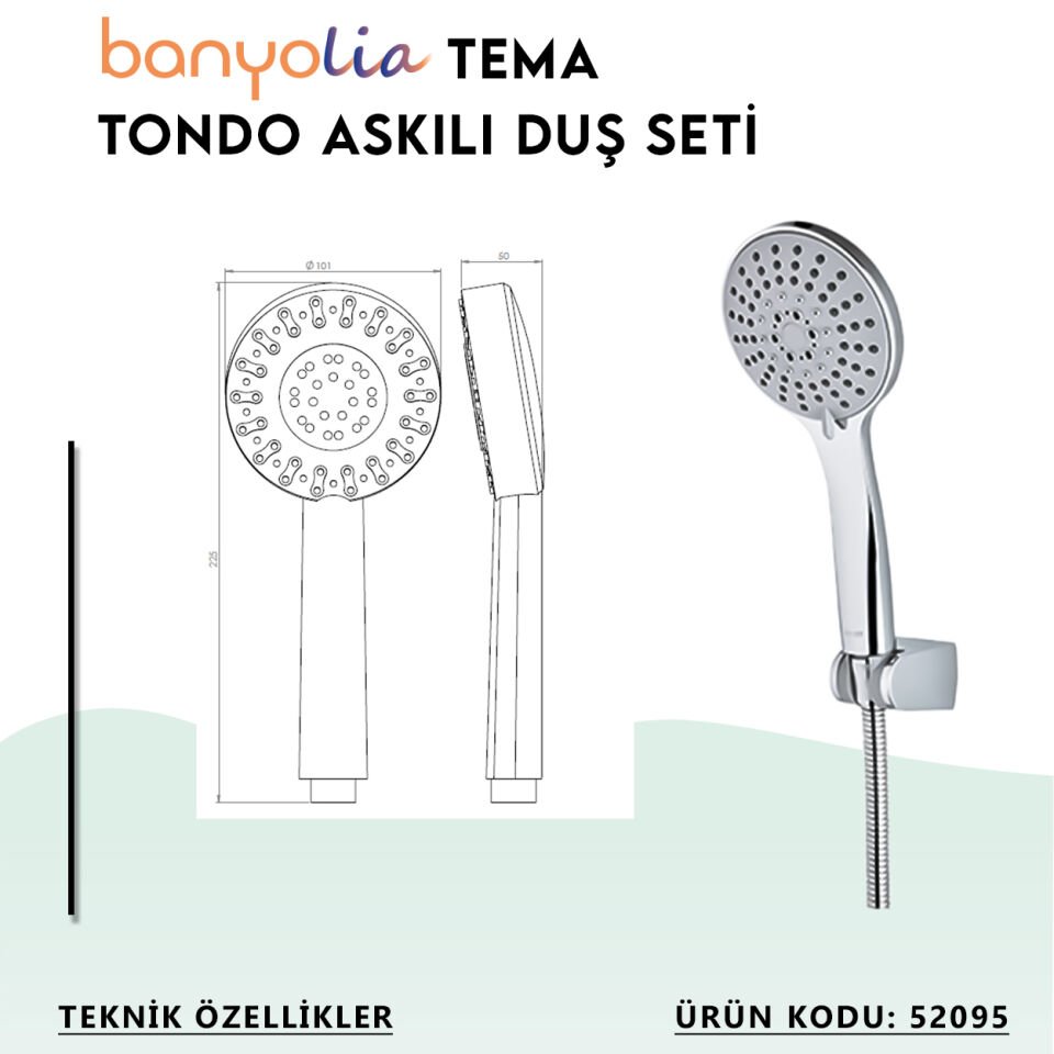 BANYOLİA - TEMA Tondo Askılı Duş Seti (52095)