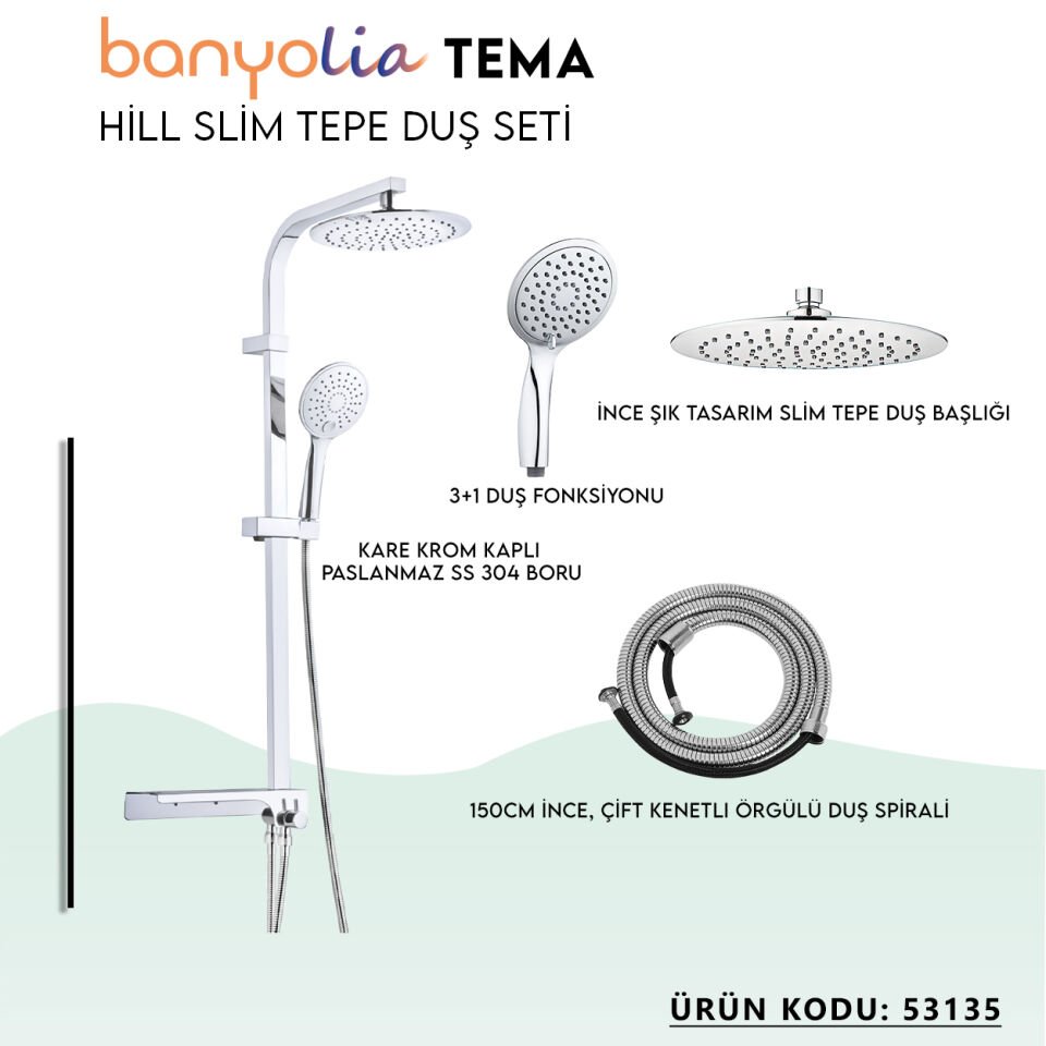 BANYOLİA - TEMA Hill-Slim Tepe Duş Seti (53135)