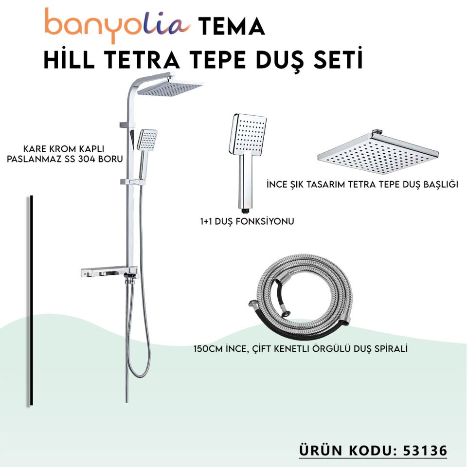 BANYOLİA - TEMA Hill-Tetra Tepe Duş Seti (53136)