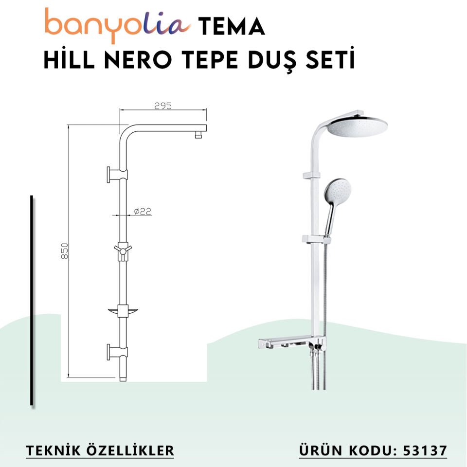 BANYOLİA - TEMA Hill-Nero Tepe Duş Seti (53137)