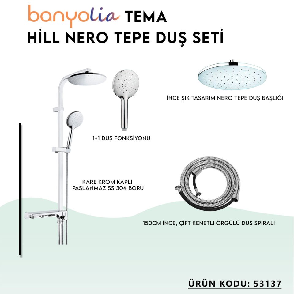 BANYOLİA - TEMA Hill-Nero Tepe Duş Seti (53137)