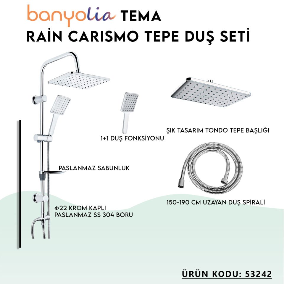 BANYOLİA - TEMA Rain Carismo Tepe Duş Seti (53242)