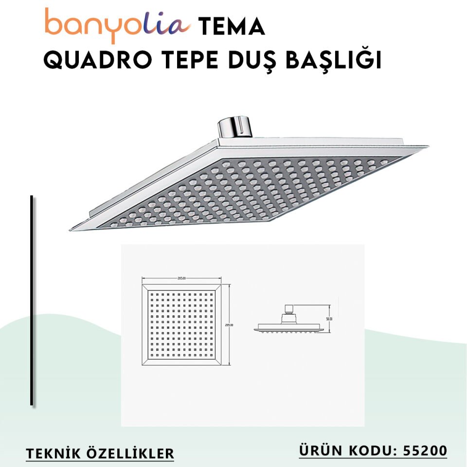 BANYOLİA - TEMA Quadro Tepe Duş Başlığı (55200)