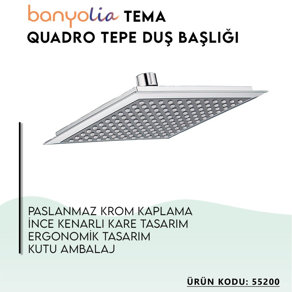 BANYOLİA - TEMA Quadro Tepe Duş Başlığı (55200)