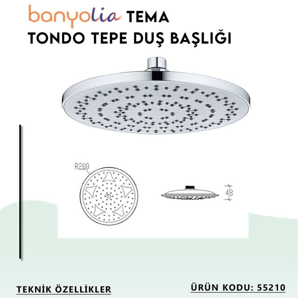 BANYOLİA - TEMA Tondo Tepe Duş Başlığı (55210)