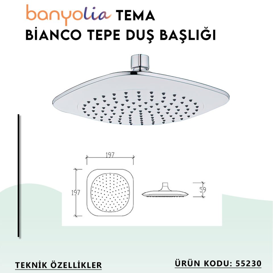 BANYOLİA - TEMA Bianco Tepe Duş Başlığı (55230)