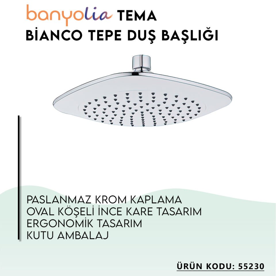 BANYOLİA - TEMA Bianco Tepe Duş Başlığı (55230)