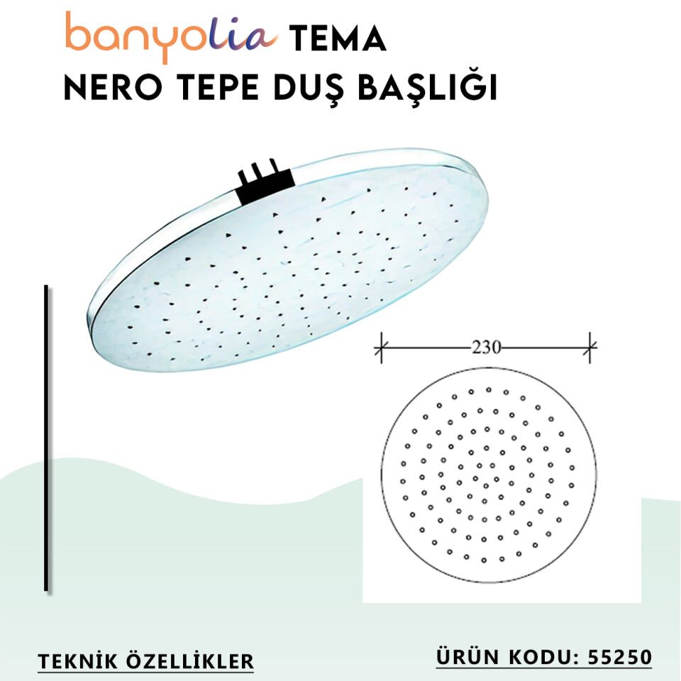 BANYOLİA - TEMA Nero Tepe Duş Başlığı (55250)
