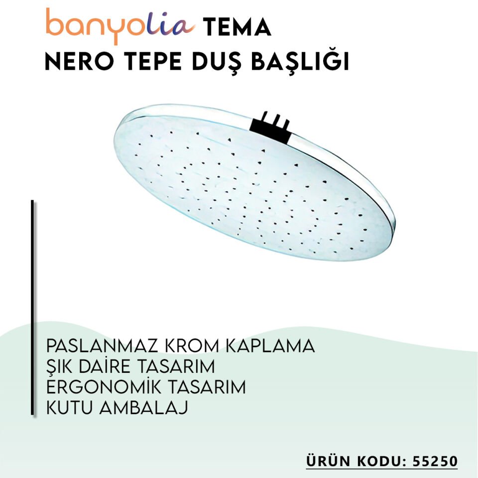 BANYOLİA - TEMA Nero Tepe Duş Başlığı (55250)