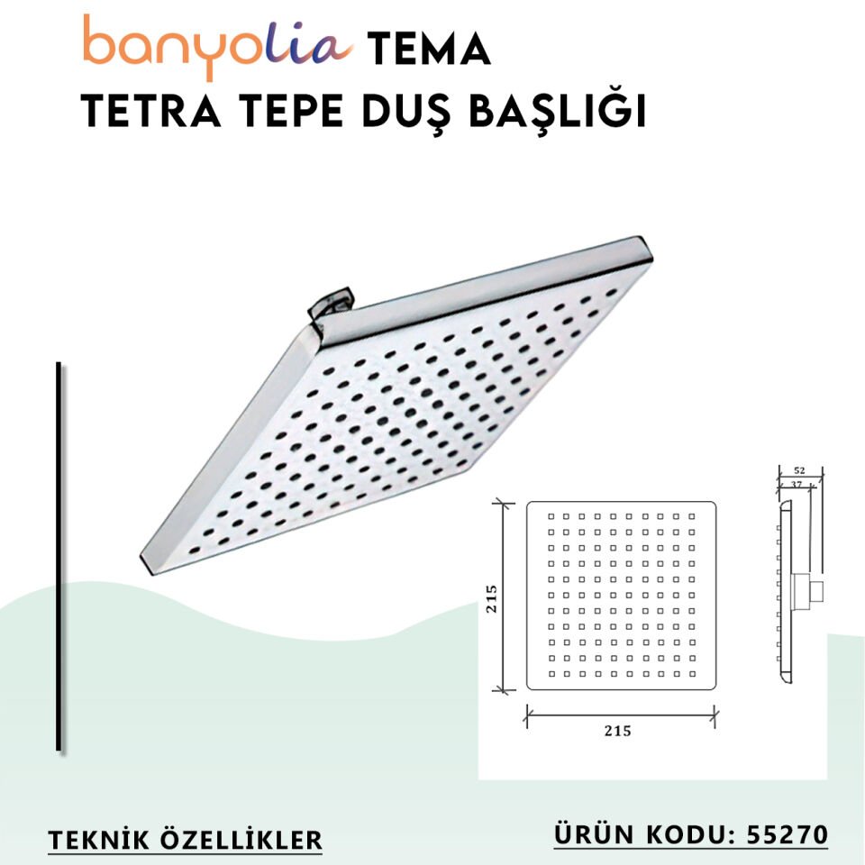 BANYOLİA - TEMA Tetra Tepe Duş Başlığı (55270)