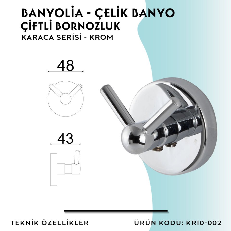 BANYOLİA - Çelik Banyo Karaca Bornozluk Çiftli (KR10-002)
