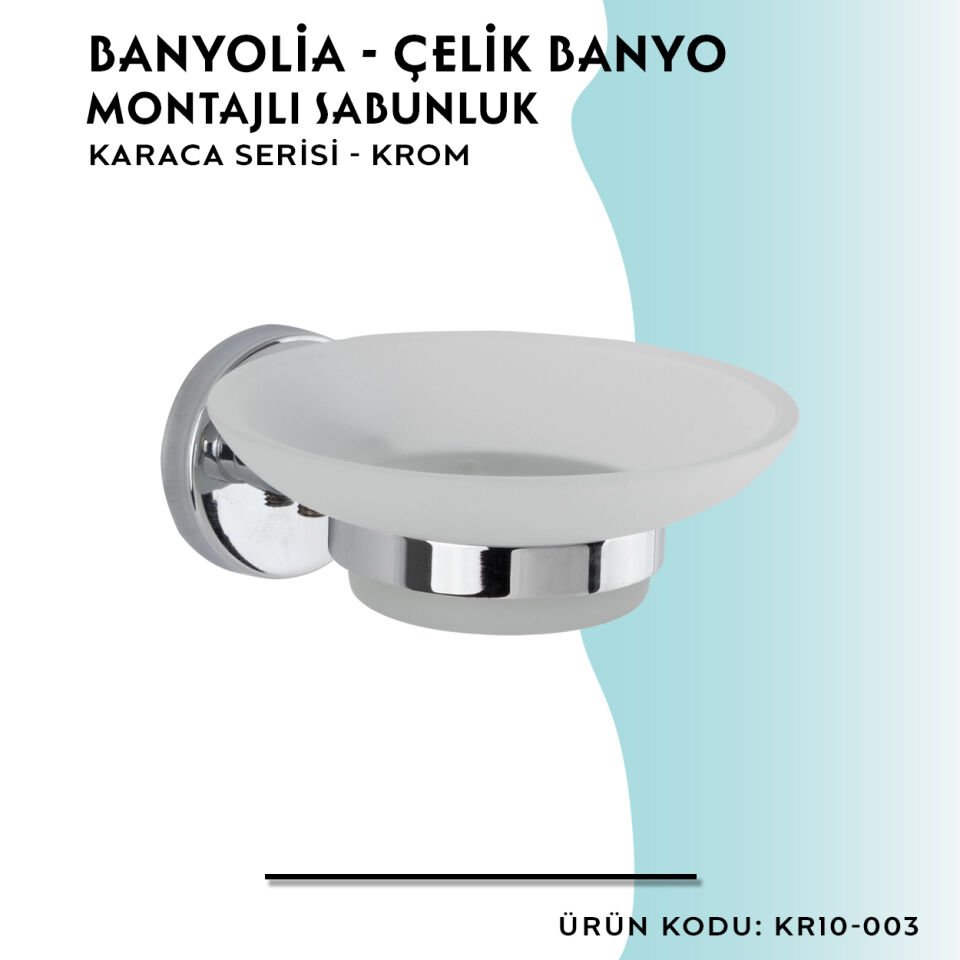 BANYOLİA - Çelik Banyo Karaca Montajlı Sabunluk (KR10-003)