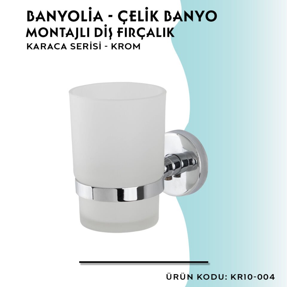 BANYOLİA - Çelik Banyo Karaca Montajlı Diş Fırçalık (KR10-004)