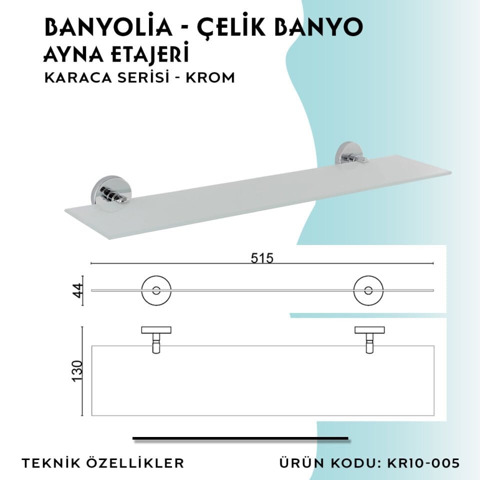 BANYOLİA - Çelik Banyo Karaca Etajer (KR10-005)