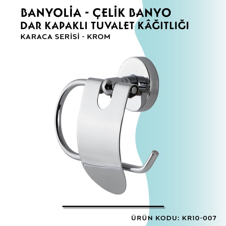 BANYOLİA - Çelik Banyo Karaca Dar Kapaklı Tuvalet Kâğıtlığı (KR10-007)