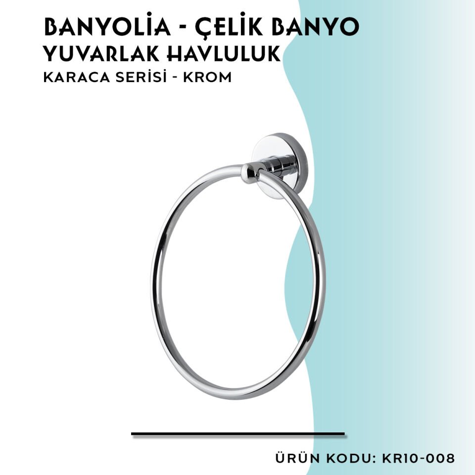 BANYOLİA - Çelik Banyo Karaca Yuvarlak Havluluk (KR10-008)