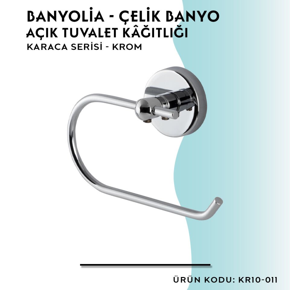 BANYOLİA - Çelik Banyo Karaca Açık Tuvalet Kâğıtlığı (KR10-011)