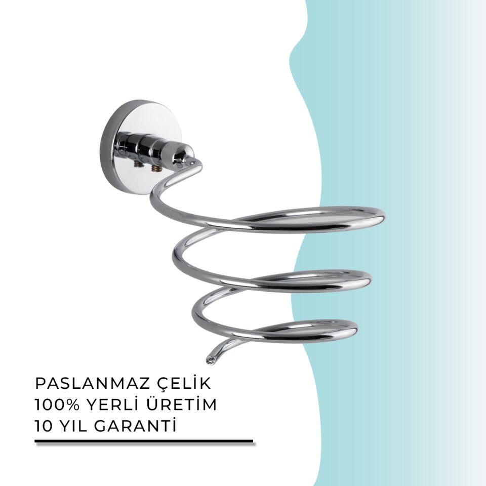 BANYOLİA - Çelik Banyo Karaca Fön Askılık (KR10-018)