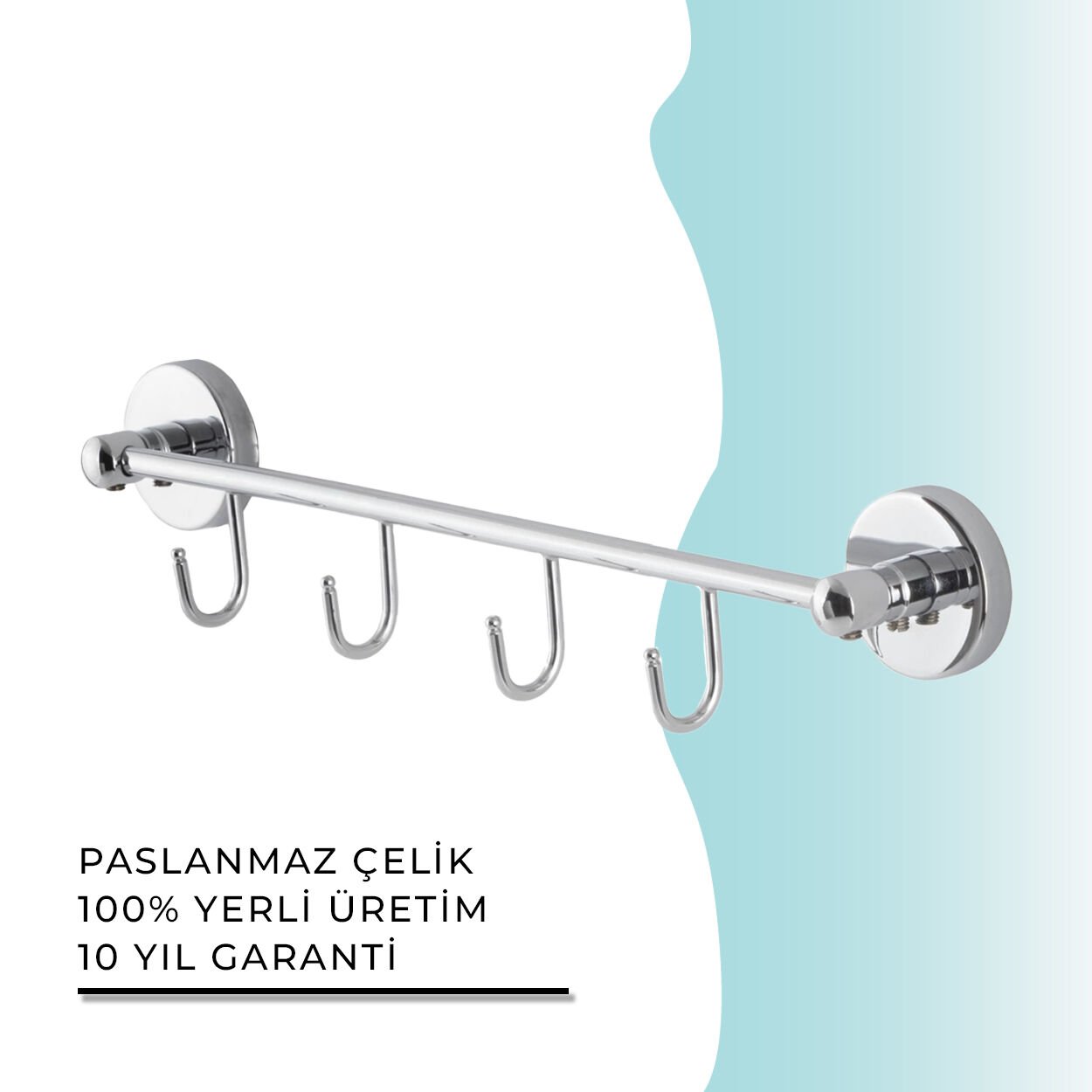 BANYOLİA - Çelik Banyo Karaca Dörtlü Askılık (KR10-019)