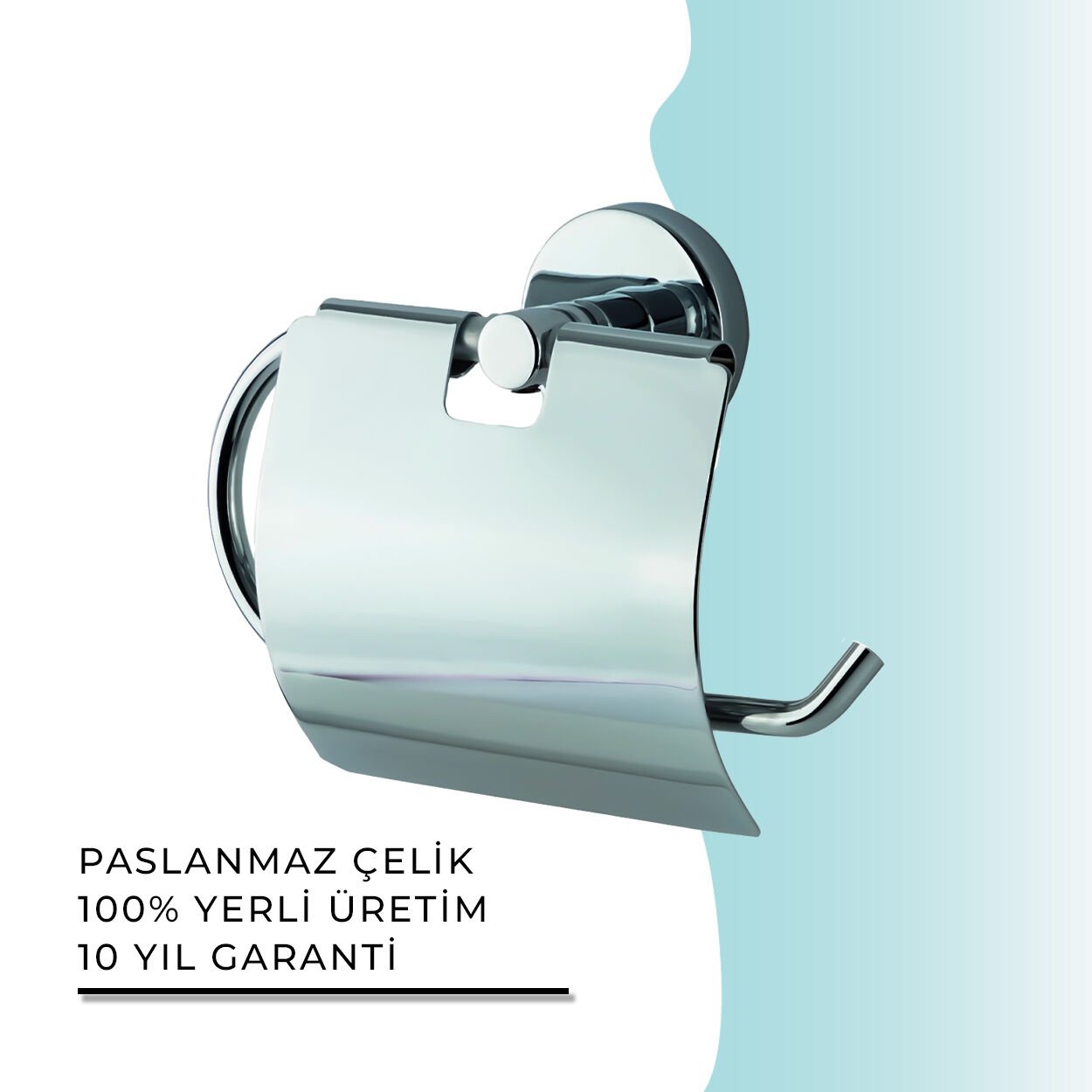BANYOLİA - Çelik Banyo Karaca Vizyon Geniş Kapaklı Tuvalet Kâğıtlığı (KR10-028)