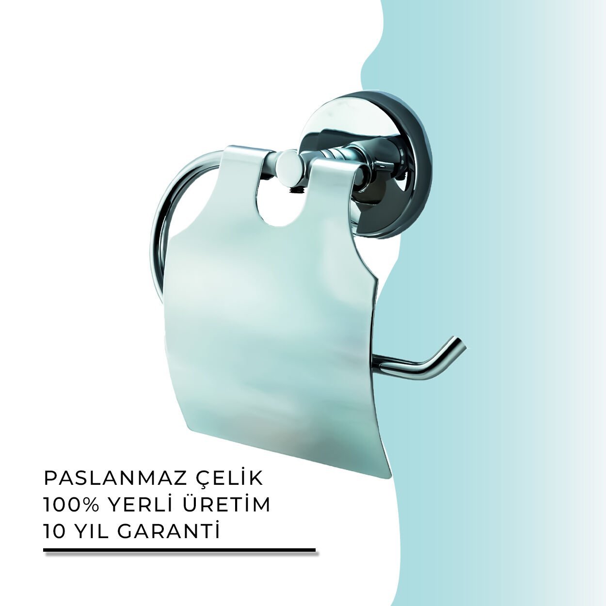 BANYOLİA - Çelik Banyo Karaca Jule Geniş Kapaklı Tuvalet Kâğıtlığı (KR10-029)
