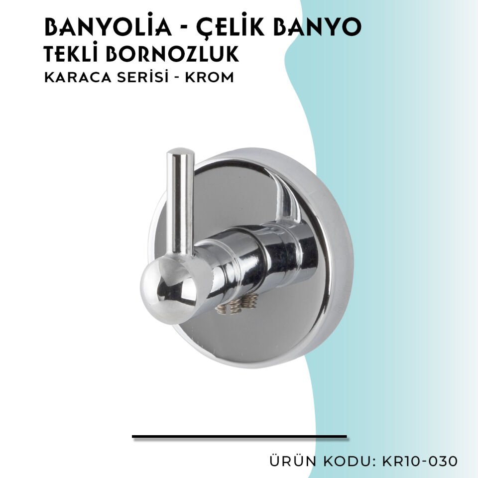 BANYOLİA - Çelik Banyo Karaca Bornozluk Tekli (KR10-030)