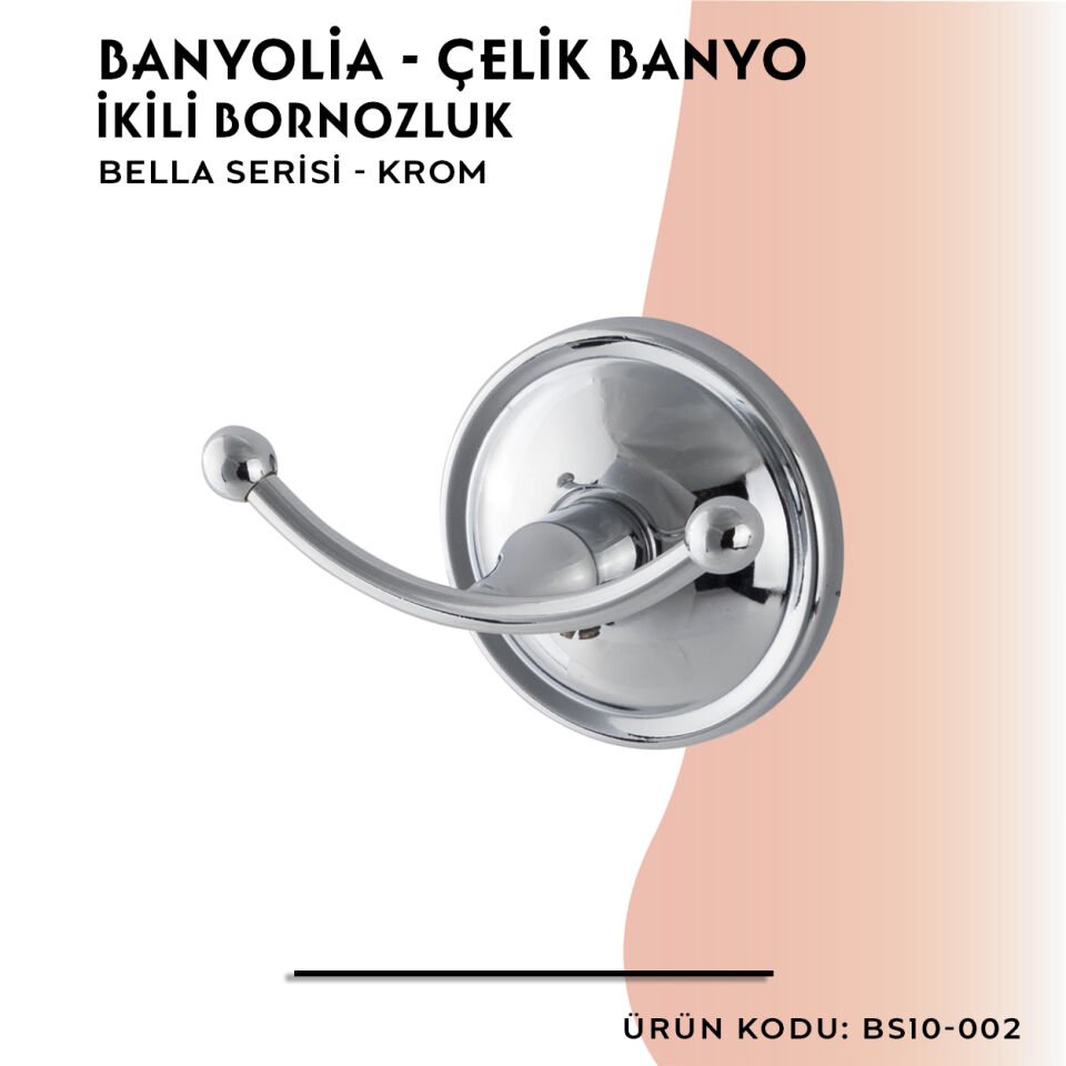 BANYOLİA - Çelik Banyo Bella Bornozluk Çiftli (BS10-002)