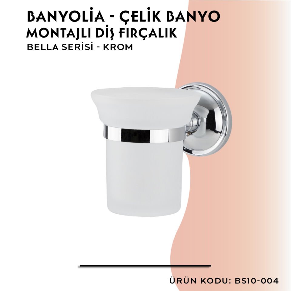 BANYOLİA - Çelik Banyo Bella Diş Fırçalık (BS10-004)