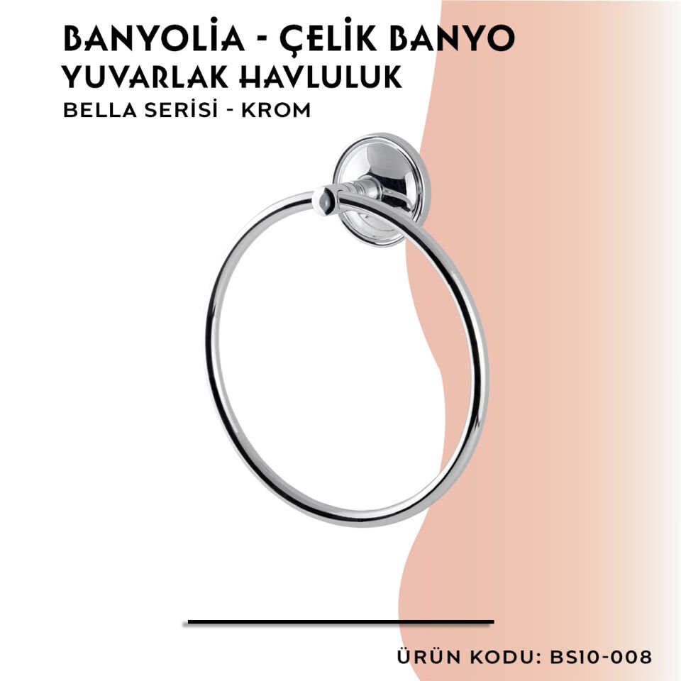 BANYOLİA - Çelik Banyo Bella Yuvarlak Havluluk (BS10-008)