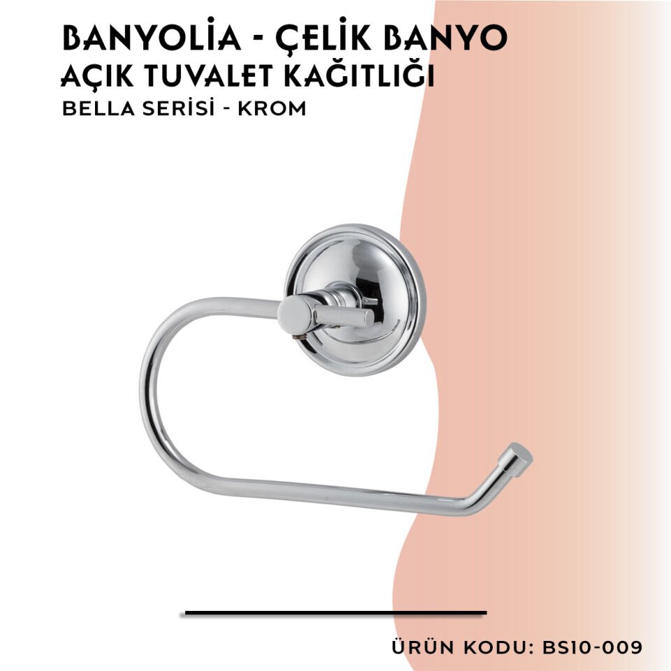 BANYOLİA - Çelik Banyo Bella Açık Tuvalet Kâğıtlığı (BS10-009)