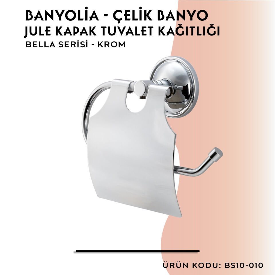 BANYOLİA - Çelik Banyo Bella Jule Kapak Tuvalet Kâğıtlığı (BS10-010)