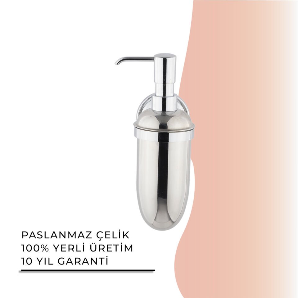 BANYOLİA - Çelik Banyo Bella Montajlı Sıvı Sabunluk Krom (BS10-014)