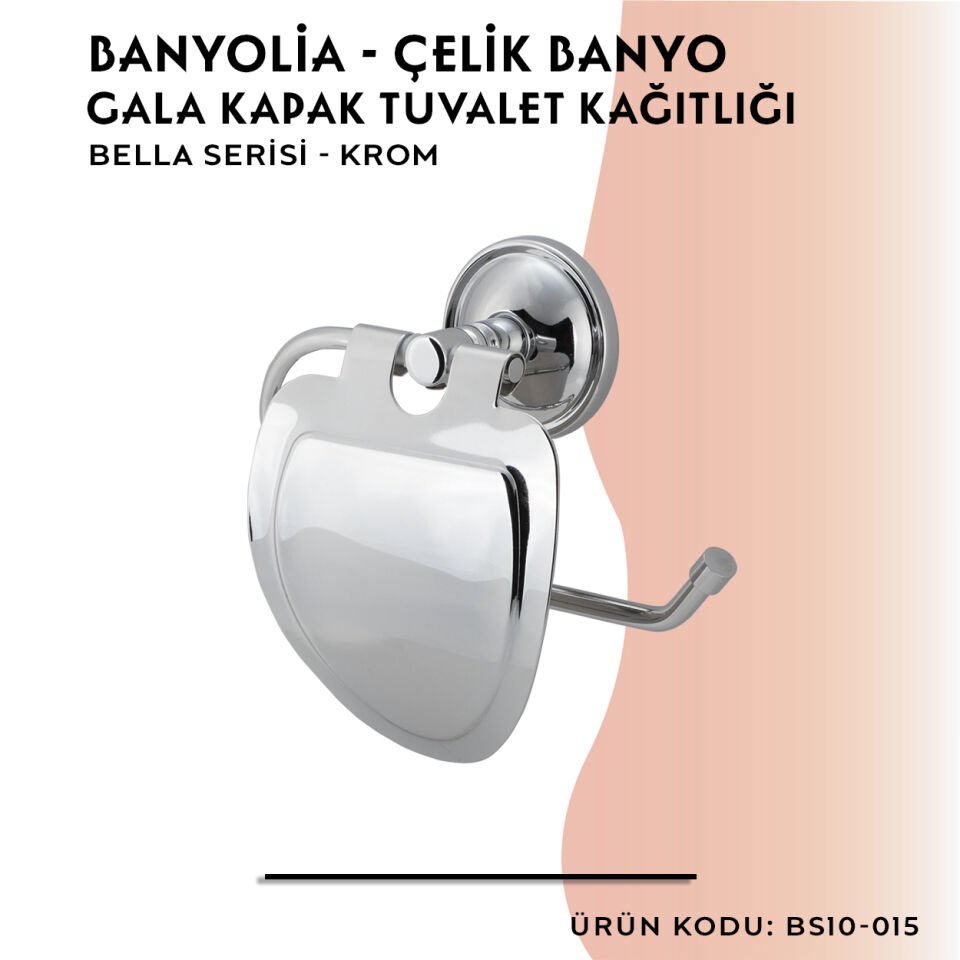 BANYOLİA - Çelik Banyo Bella Gala Kapak Tuvalet Kâğıtlığı(BS10-015)