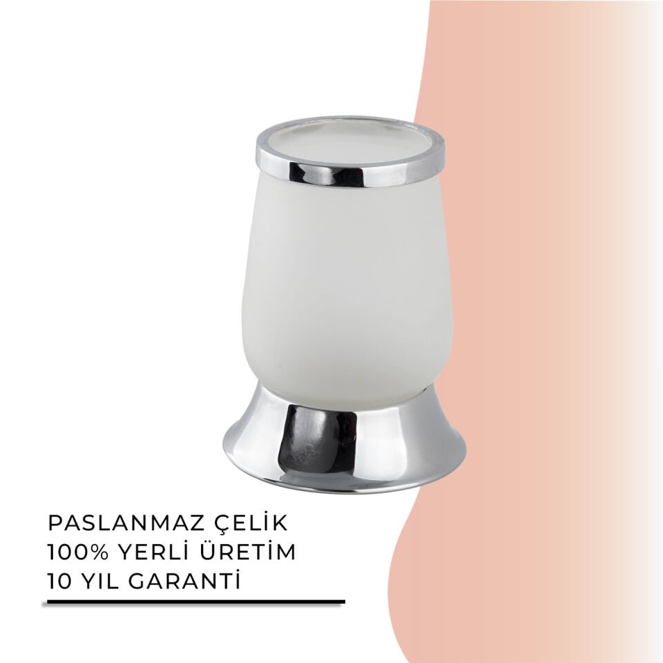 BANYOLİA - Çelik Banyo Bella Set Üstü Diş Fırçalık (BS10-017)