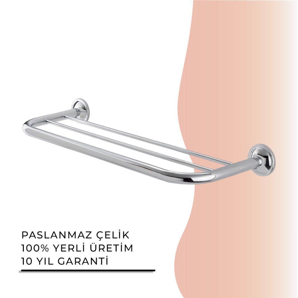 BANYOLİA - Çelik Banyo Bella Üçlü Uzun Havluluk 50cm (30-013)