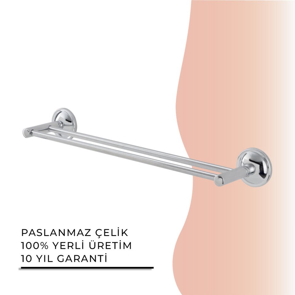 BANYOLİA - Çelik Banyo Bella İkili İnce Uzun Havluluk 50cm (30-015)