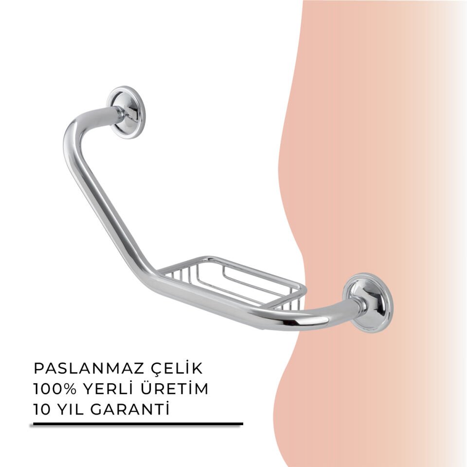 BANYOLİA - Çelik Banyo Bella Süngerlikli İkili Küvet Tutamağı 30cm (30-019)