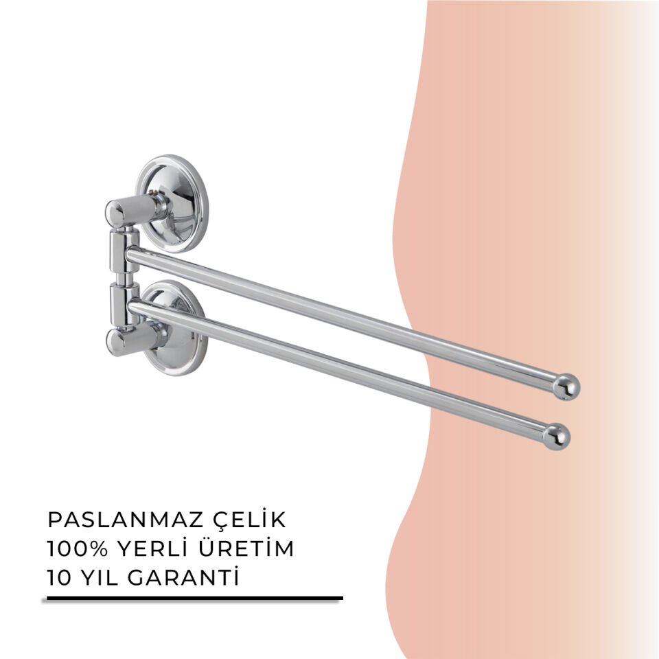 BANYOLİA - Çelik Banyo Bella Mimoza İkili Döner Havluluk  (30-021)